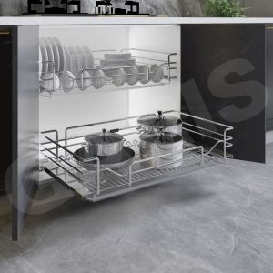 Giá bát đĩa xoong nồi + bát đĩa, cánh mở hoặc kéo MD04V New